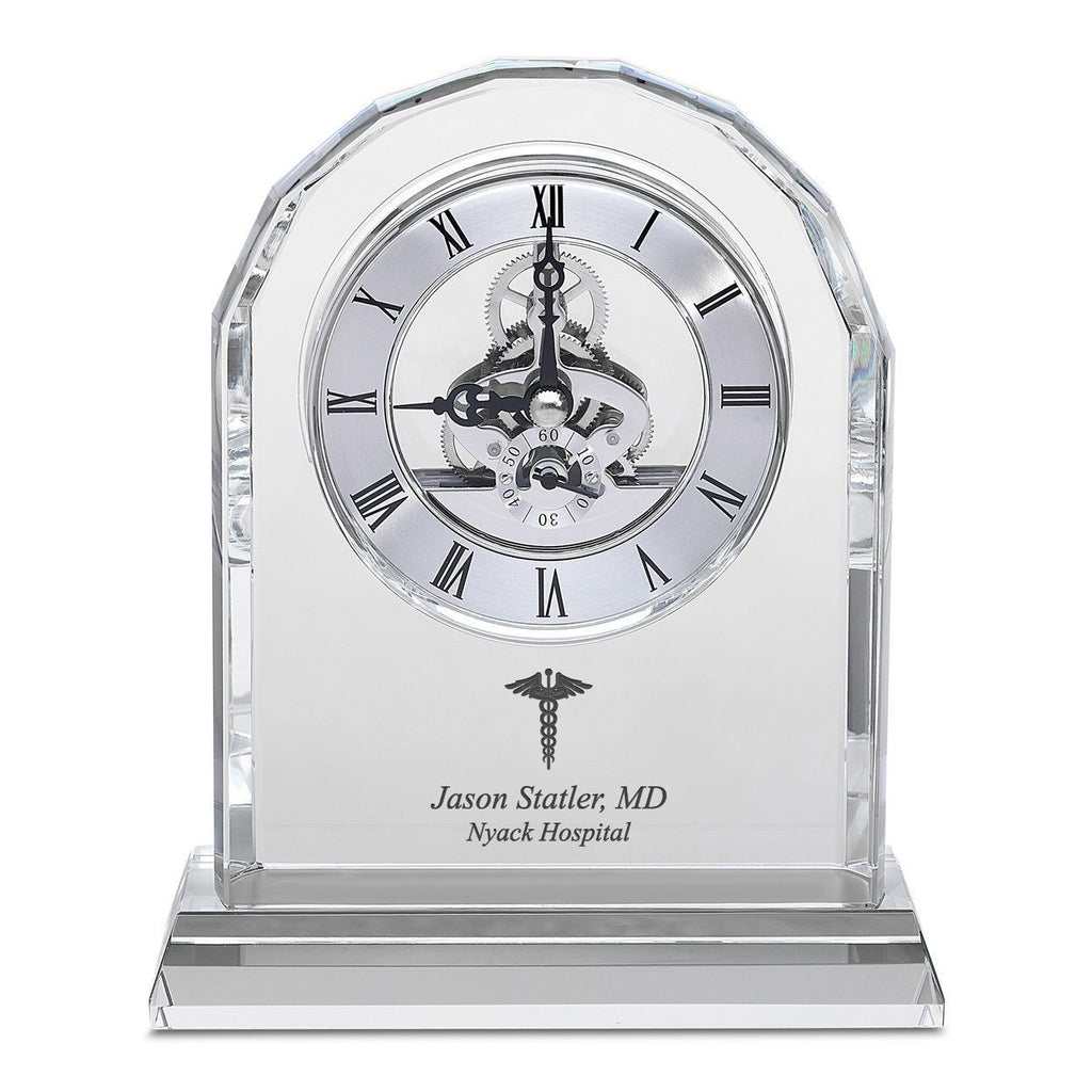 Doctor Solid Crystal Personalized Quartz Clock With Arched Top