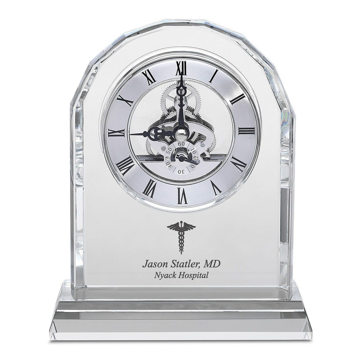 Doctor Solid Crystal Personalized Quartz Clock With Arched Top