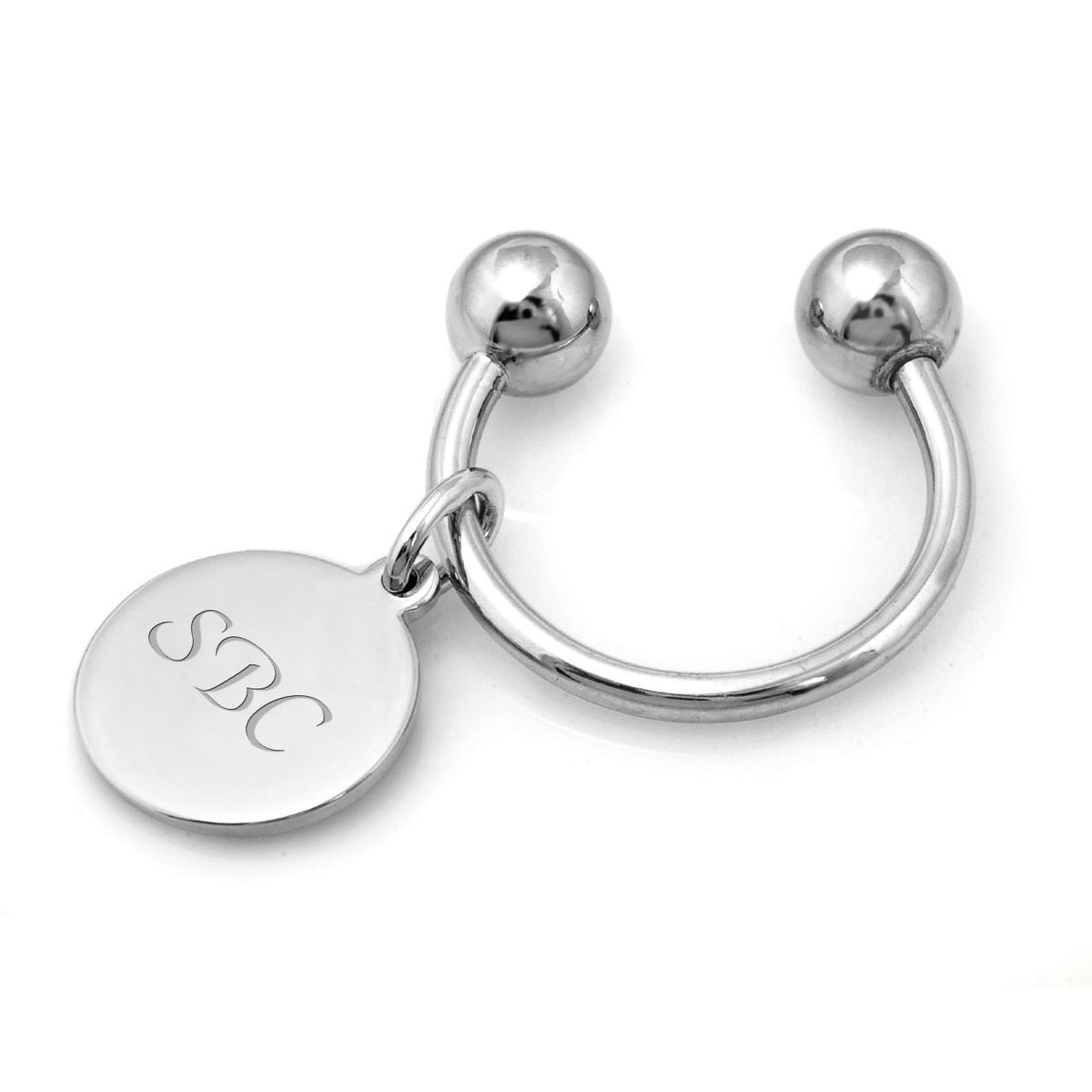 Ball Collection Sterling Silver Engravable Key Ring