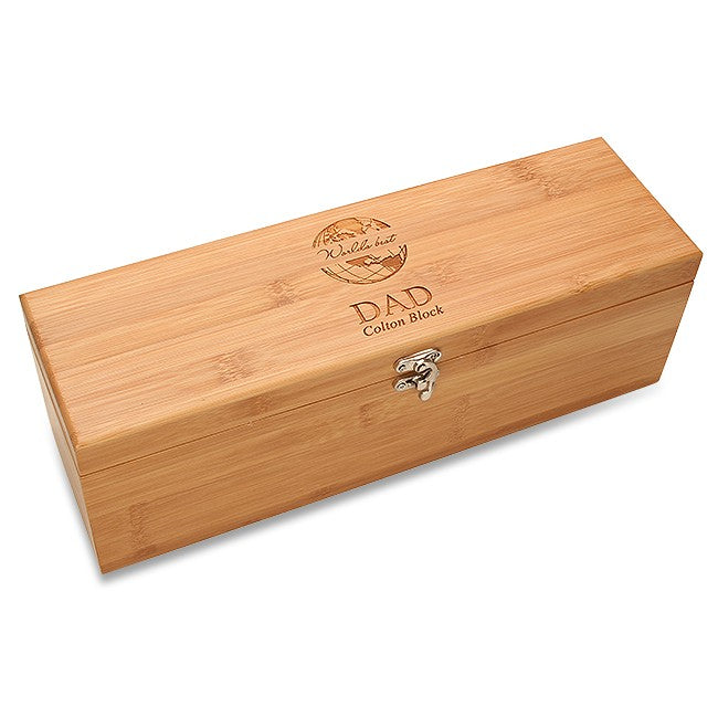 World's Best Dad Bamboo Wine Box