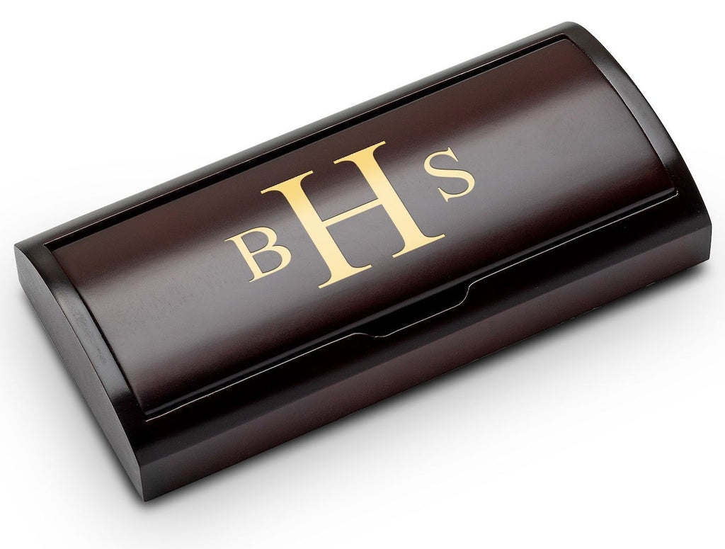 Roman Monogram Theme Personalized Two Piece Pen Set with Wood Box