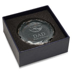 World's Best Dad Round Glass Paperweight