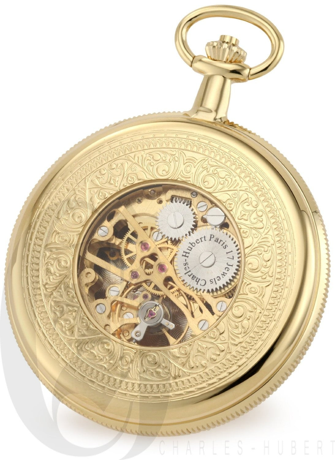 Gold Charles Hubert Pocket Watch & Chain #3909-G - Executive Gift Shoppe