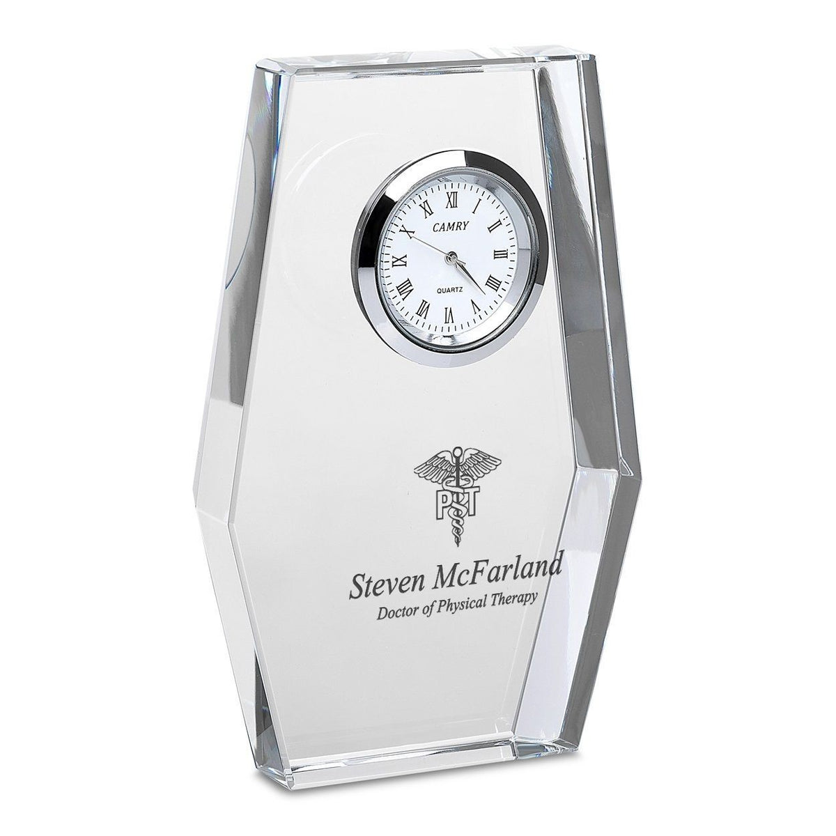 Physical Therapist Personalized Crystal Desk Clock