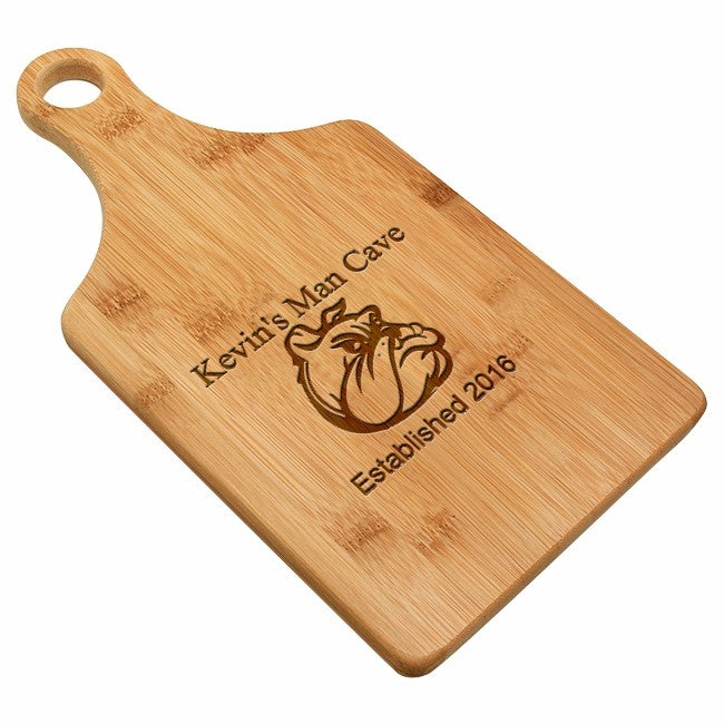 Man Cave Bamboo Paddle Shape Cutting Board