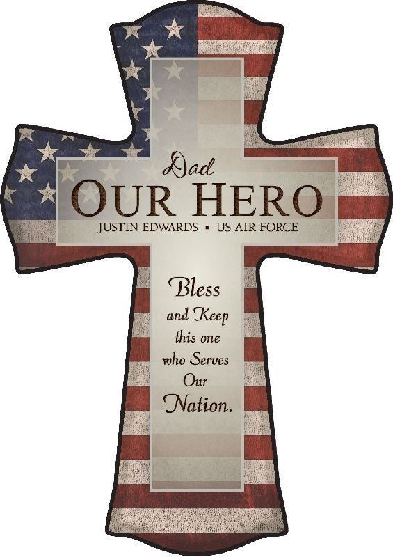 Dad - Our Hero Personalized Cross