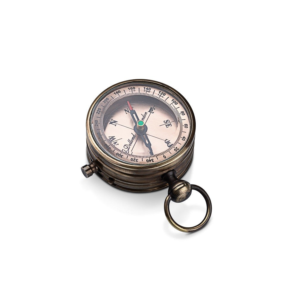 Open Face Brass Compass with Custom Engraving