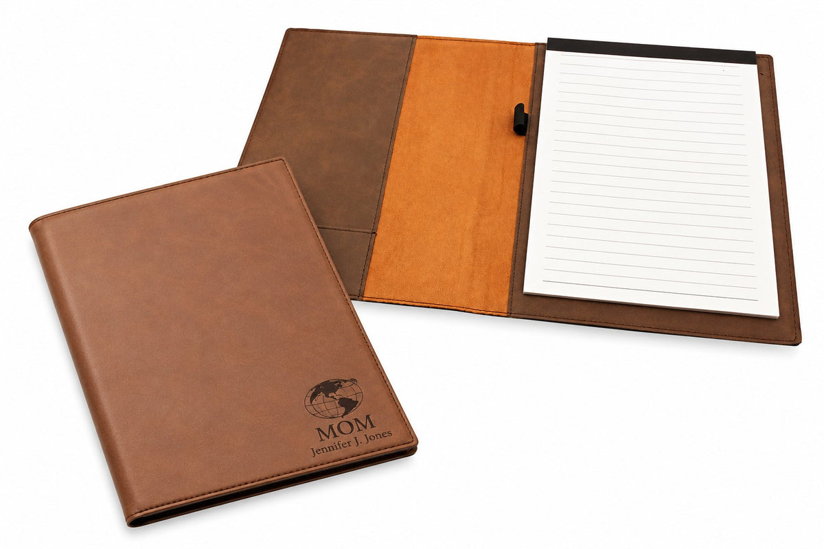 World's Best Mom Brown Leatherette Mini Portfolio