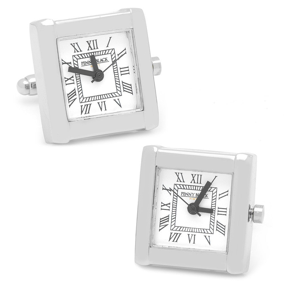 Stainless Steel Square Working Watch Cufflinks