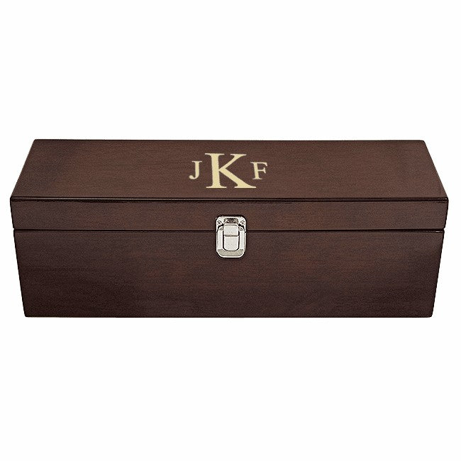 Roman Monogram Single Bottle Wine Presentation Box with Tools