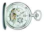 Satin Silver Charles Hubert Pocket Watch & Chain #3905-W - Executive Gift Shoppe