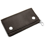 Supersoft Black Leather Biker Wallet with Change Pouch