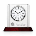 Prestige Collection Dentist Theme Personalized Rosewood, Glass & Steel Desktop Clock