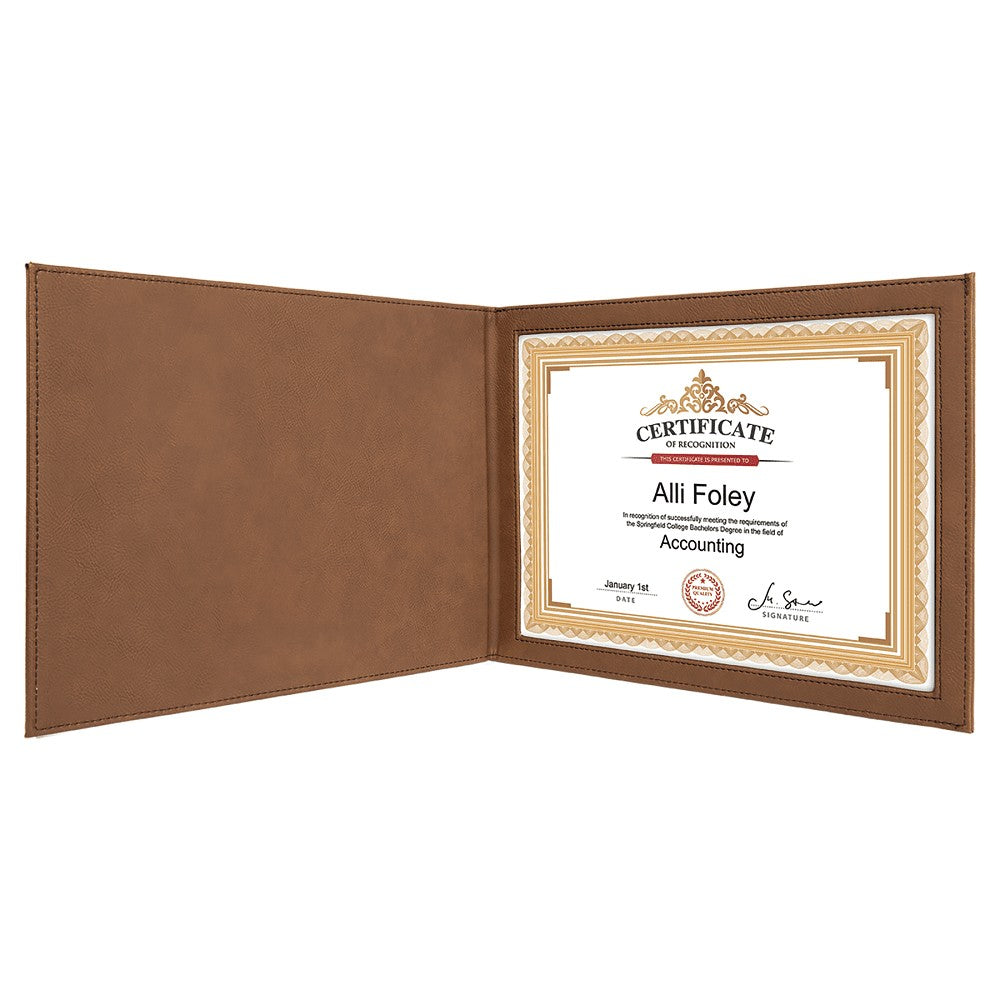 Personalized Dark Brown Certificate Holder