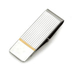Sterling Silver Hinged Money Clip with 14 Karat Gold Accents - Executive Gift Shoppe