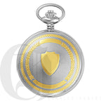 Two Tone Engraved Mechanical Charles Hubert Pocket Watch & Chain #3819 - Executive Gift Shoppe