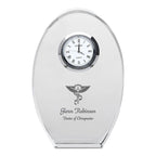 Chiropractor Personalized Oval Crystal Desk Clock