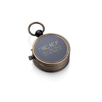 Open Face Brass Compass with Custom Engraving