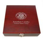 US Army Engraved Flask & Gaming Set - Executive Gift Shoppe