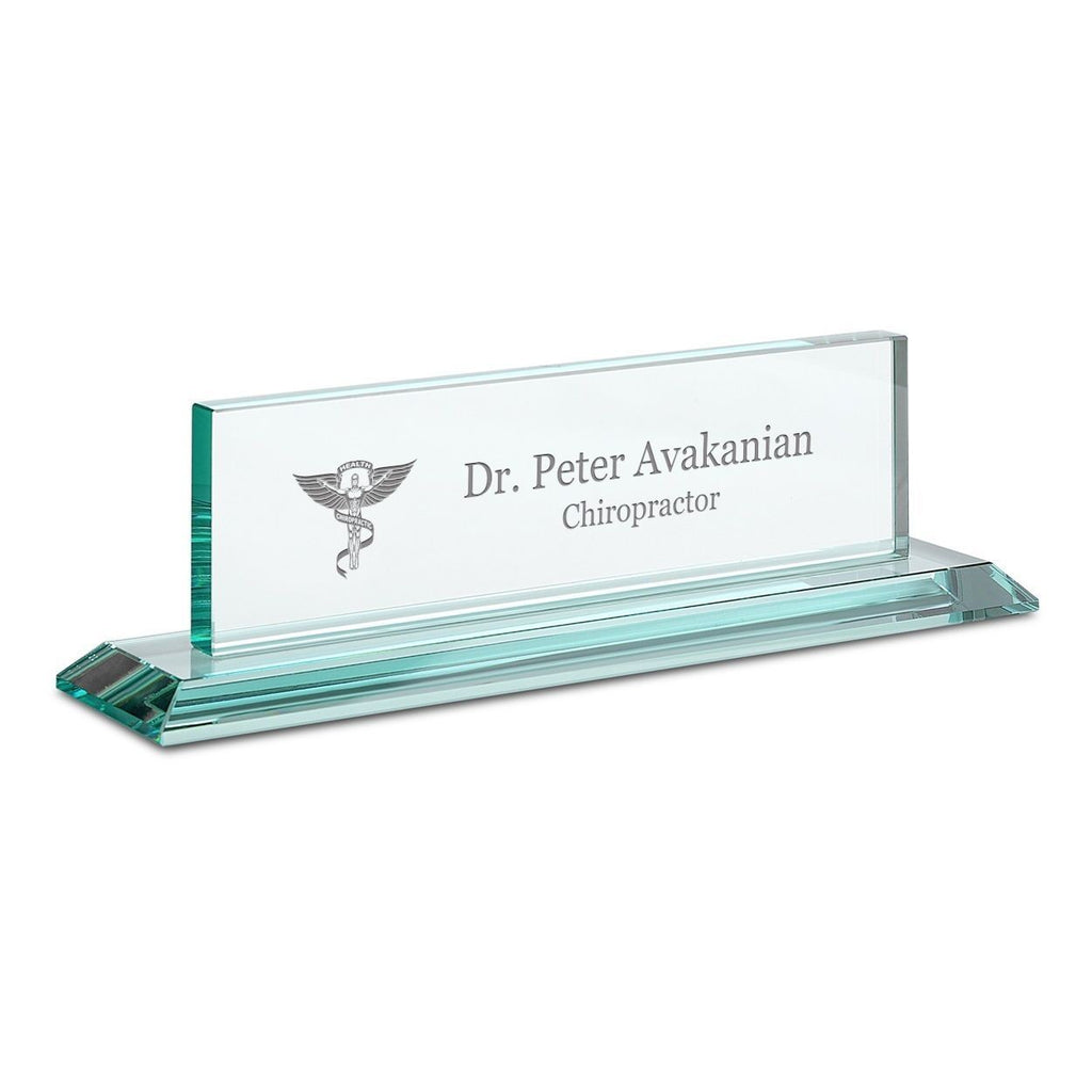 Distinguished Collection Chiropractor Theme Personalized Crystal Desktop Name Plate