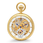 Open Face Gold Charles Hubert Pocket Watch and Chain #3566 - Executive Gift Shoppe