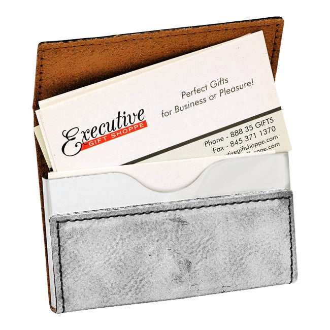 Personalized White Marble Leatherette Business Card Case