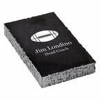 Football Themed Personalized Black Marble Paperweight