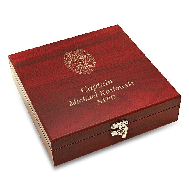 Personalized Police Officer's Flask & Gaming Set - Executive Gift Shoppe