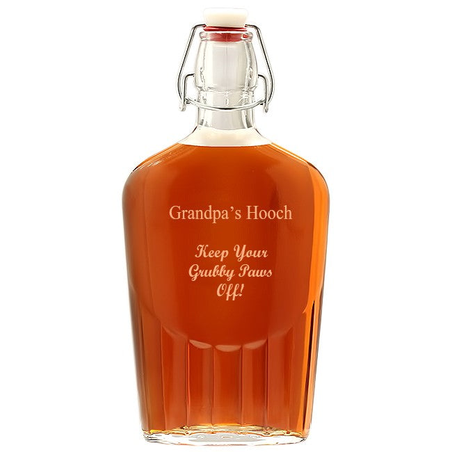 17 Oz Vintage Glass Flask - Executive Gift Shoppe