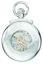 Silver Open-Faced Charles Hubert Pocket Watch & Chain #3903-W - Executive Gift Shoppe