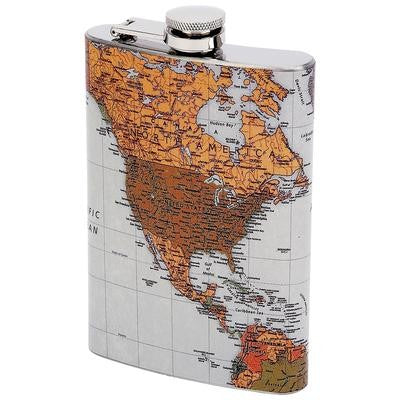 World Map Flask - Executive Gift Shoppe