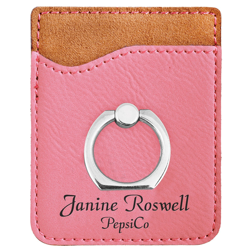 Personalized Pink Phone Wallet with Ring