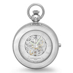 Silver Mechanical Picture Frame Charles Hubert Pocket Watch & Chain #3849 - Executive Gift Shoppe