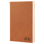 Rawhide Tone Journal with Black Satin Bookmark with Personalized Initials