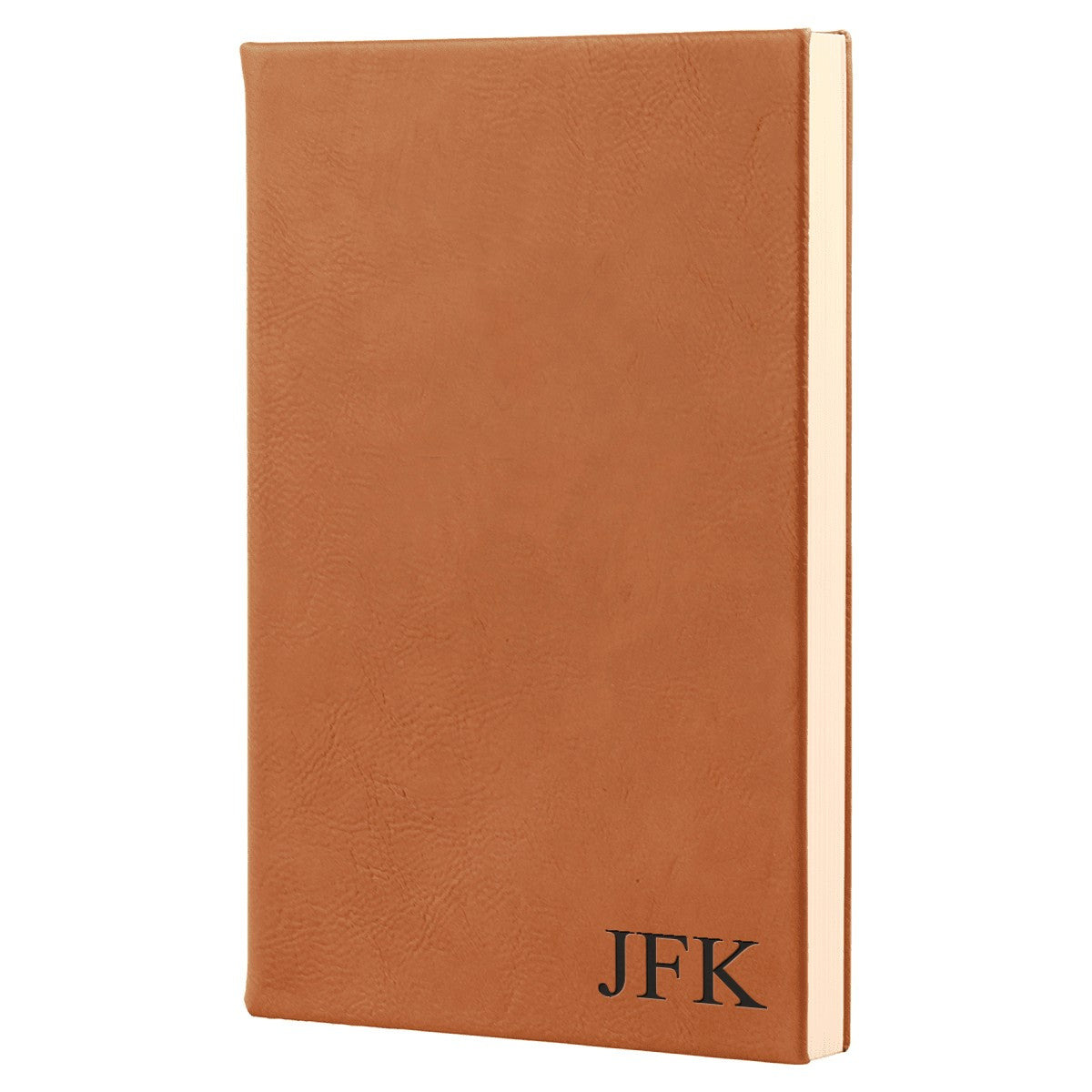 Rawhide Tone Journal with Black Satin Bookmark with Personalized Initials