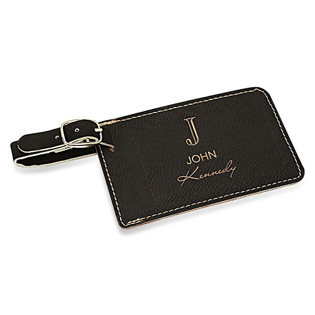 Full Name Monogram Black Luggage Tag