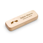 Wall Street Bull & Bear Laser Engraved Maple Wood Double Pen and Box Set