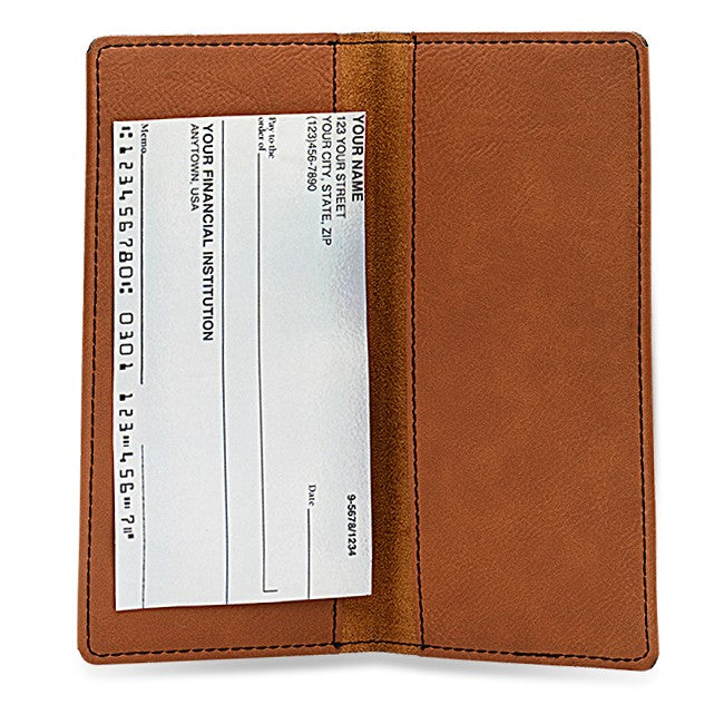 Full Name Monogram Rawhide Checkbook Cover