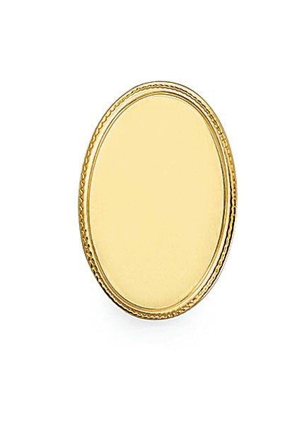 Oval Double Border 14 Karat Gold Tie Tack