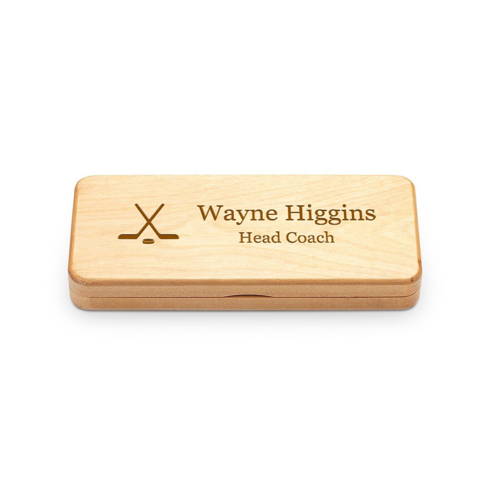 Elegance Collection Maple Wood Personalized Pen & Pencil Set for Hockey