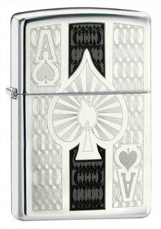 Zippo Ace High Polish Chrome Zippo Lighter - ID# 24196