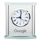 Personalized Glass Clock with Silver Finish Accents - Executive Gift Shoppe