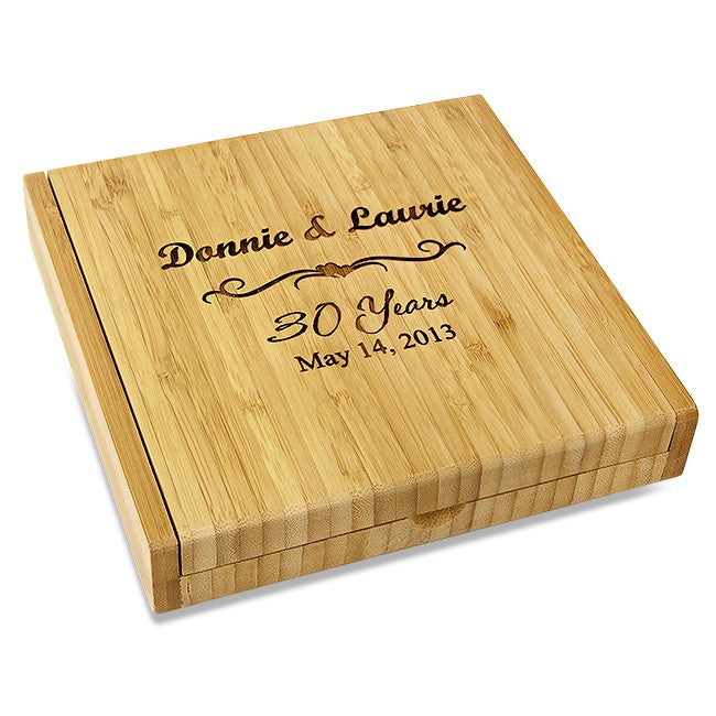 Anniversary Gift Bamboo Cheese Set With Tools