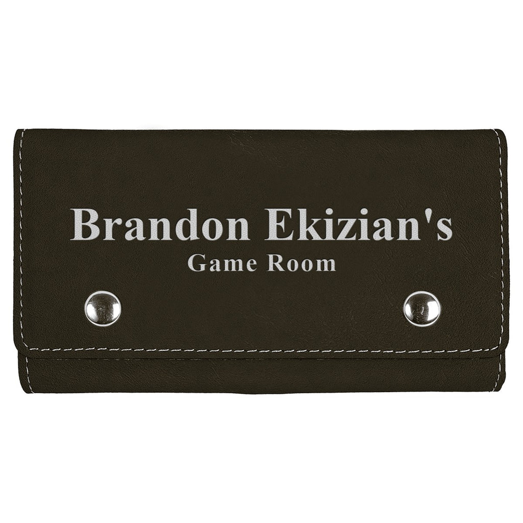 Personalized Black & Silver Playing Cards & Dice Set