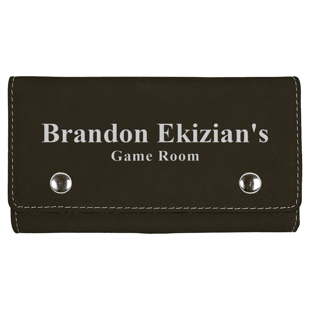 Personalized Black & Silver Playing Cards & Dice Set