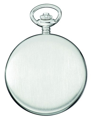Satin Silver Charles Hubert Pocket Watch & Chain #3906-W - Executive Gift Shoppe