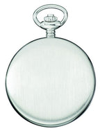 Satin Silver Charles Hubert Pocket Watch & Chain #3906-W - Executive Gift Shoppe
