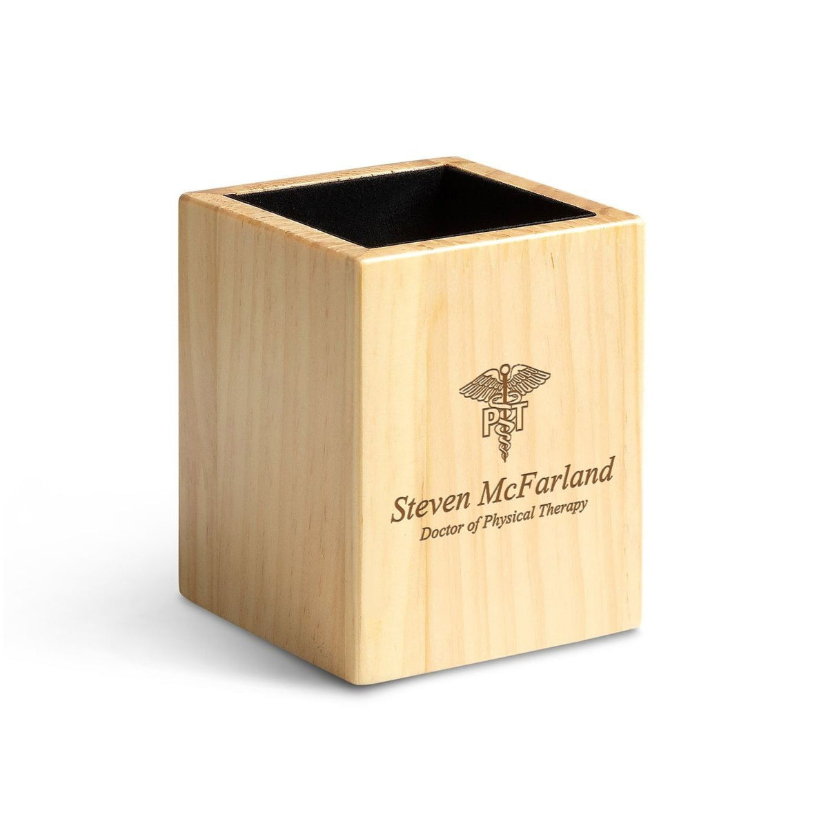 Maple Wood Physical Therapist Theme Personalized Pen and Pencil Cup