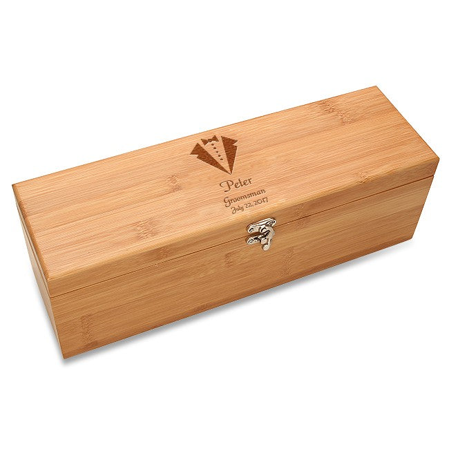 Tuxedo Theme Bamboo Wine Box