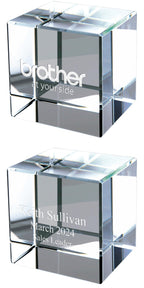 Personalized Crystal Cube Paper Weight - 2" x 2"